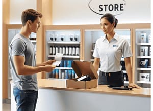 Reklamacja – konsument składa reklamację wadliwego towaru. Proces dochodzenia praw w zakresie rękojmi i gwarancji.